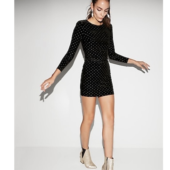 velvet studded dress